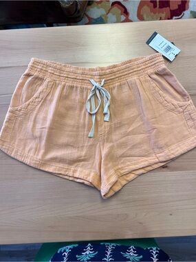 Rip Curl Peach Terry Athletic Shorts with Drawstring